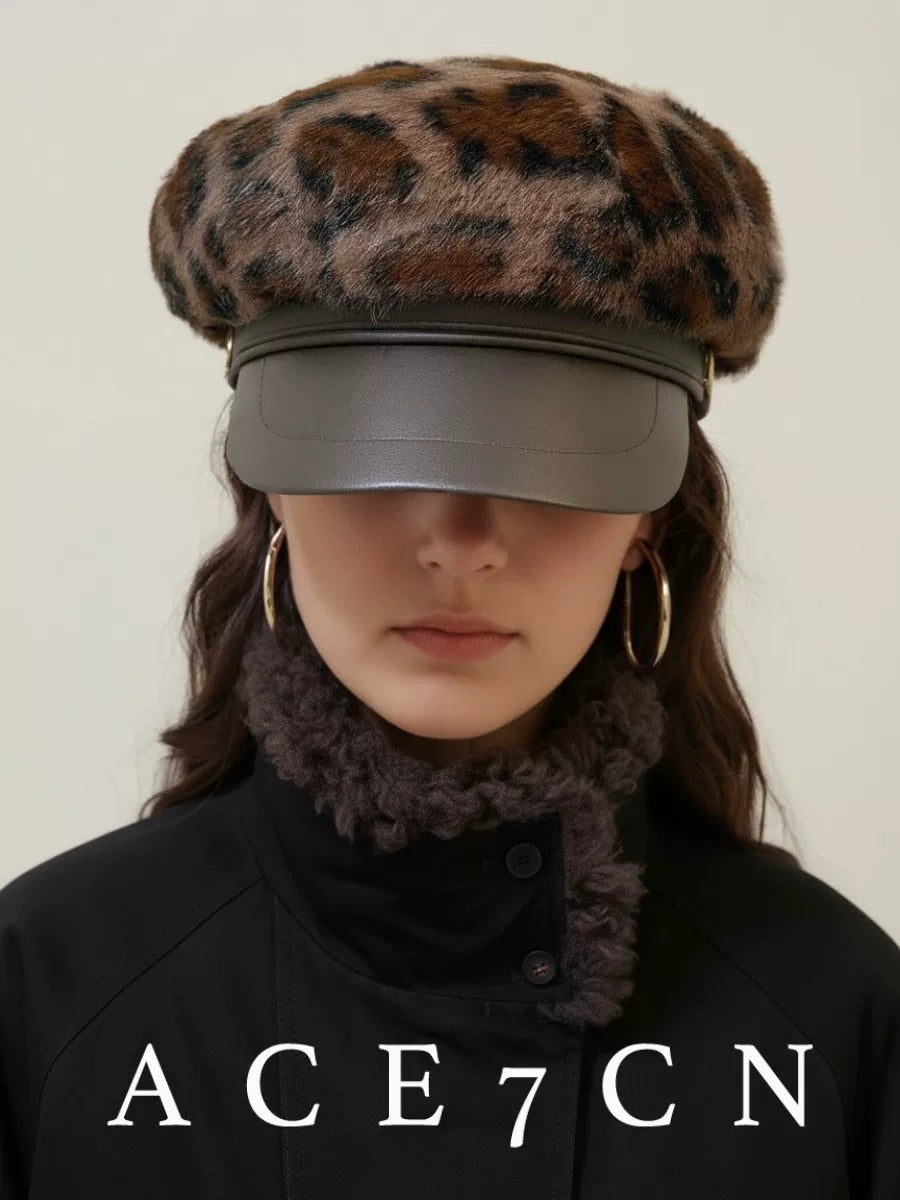 Leopard Octagonal Newsboy Cap — ACE7CN