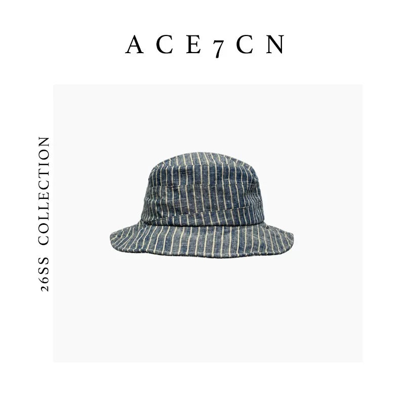 Striped Linen Bucket Hat — ACE7CN