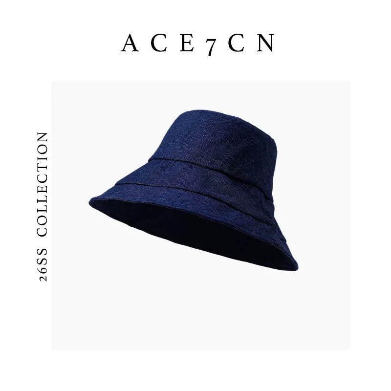 Wide-Brim Linen Bucket Hat — ACE7CN