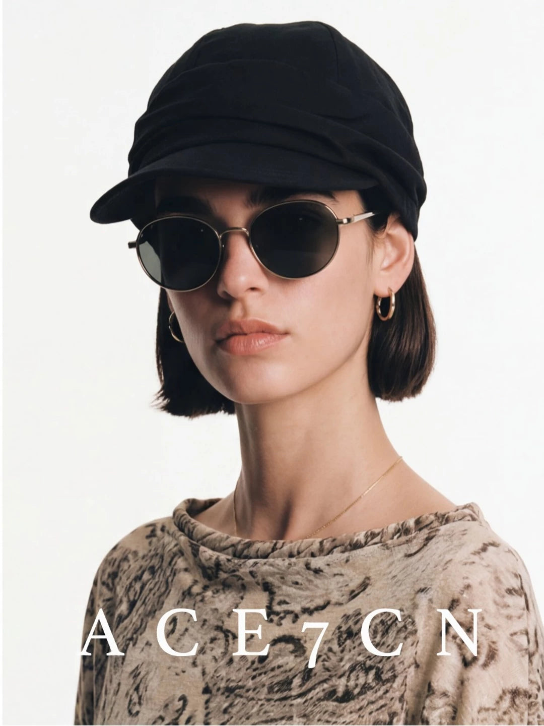 Hand-Pleated Linen Newsboy Cap — ACE7CN