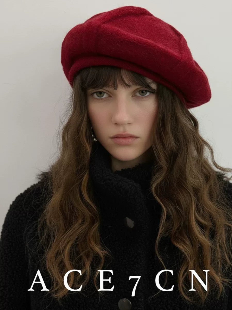 Slouchy Wool Knit Painter Beret — ACE7CN