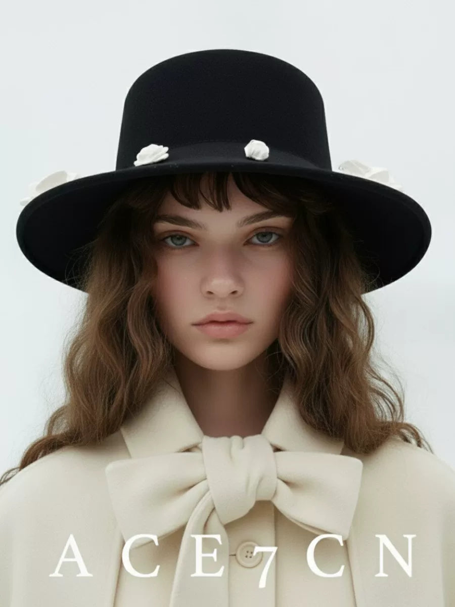 Camellia Wool Fedora — ACE7CN