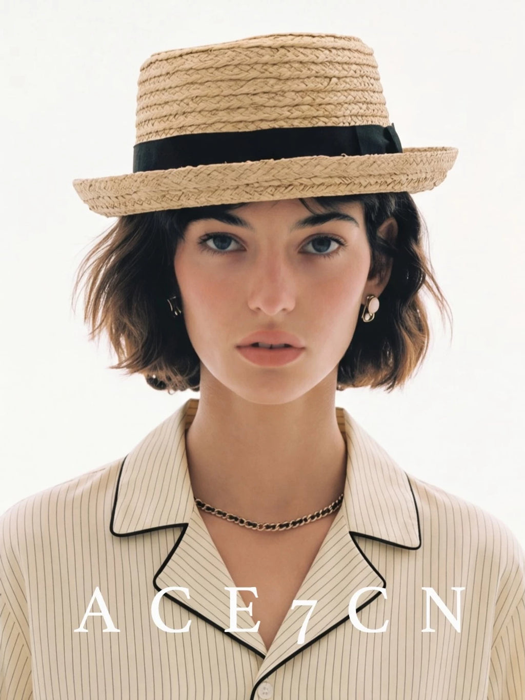Roll-Brim Raffia Fedora — ACE7CN