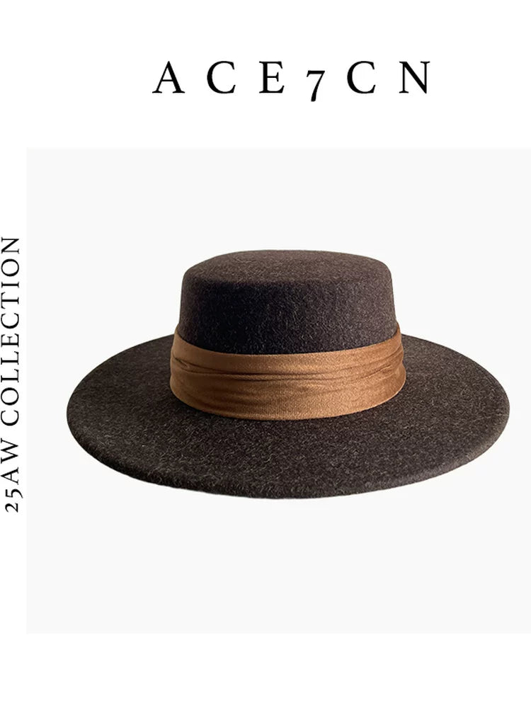 Flat-Top Wool Boater — ACE7CN