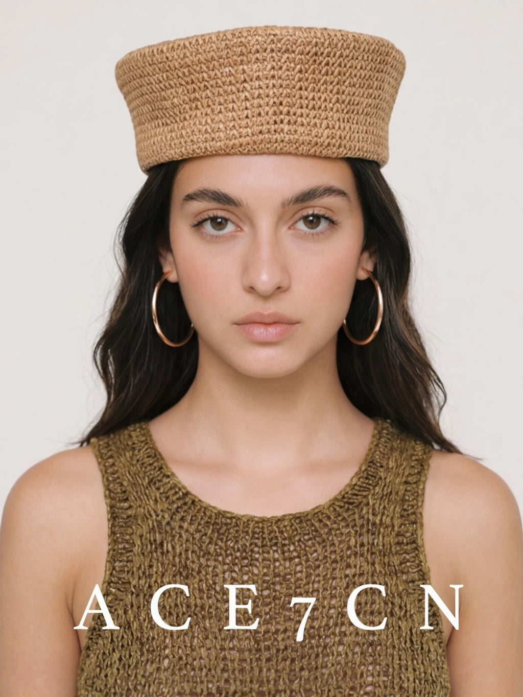 Hand-Woven Straw Pillbox Hat — ACE7CN