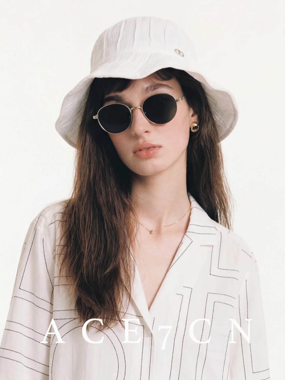 Hand-Pleated Wave-Brim Bucket Hat — ACE7CN