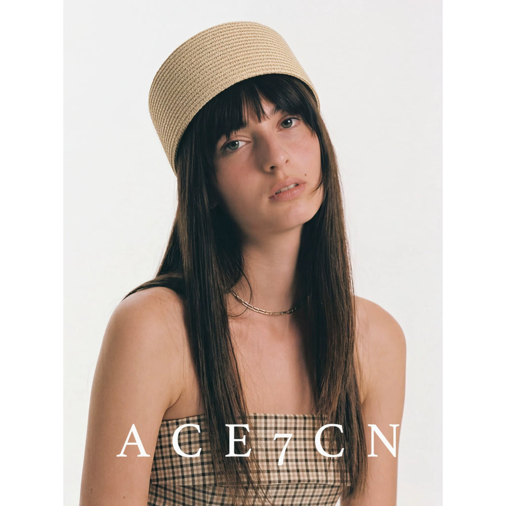 Round Straw Pillbox Hat — ACE7CN