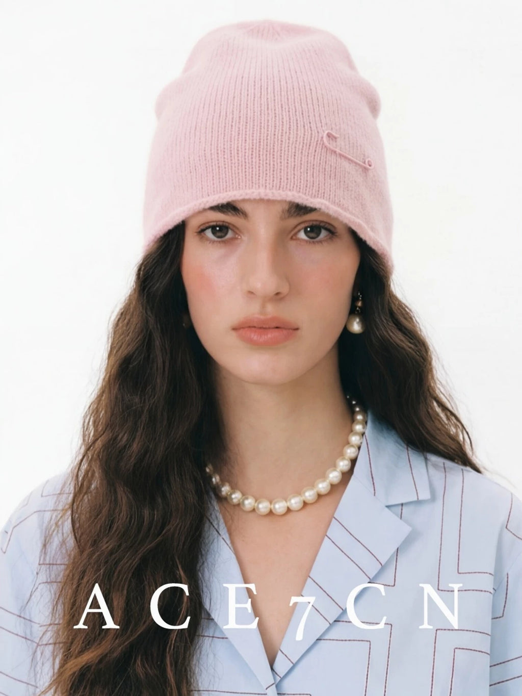 Safety-Pin Wool Knit Beanie — ACE7CN