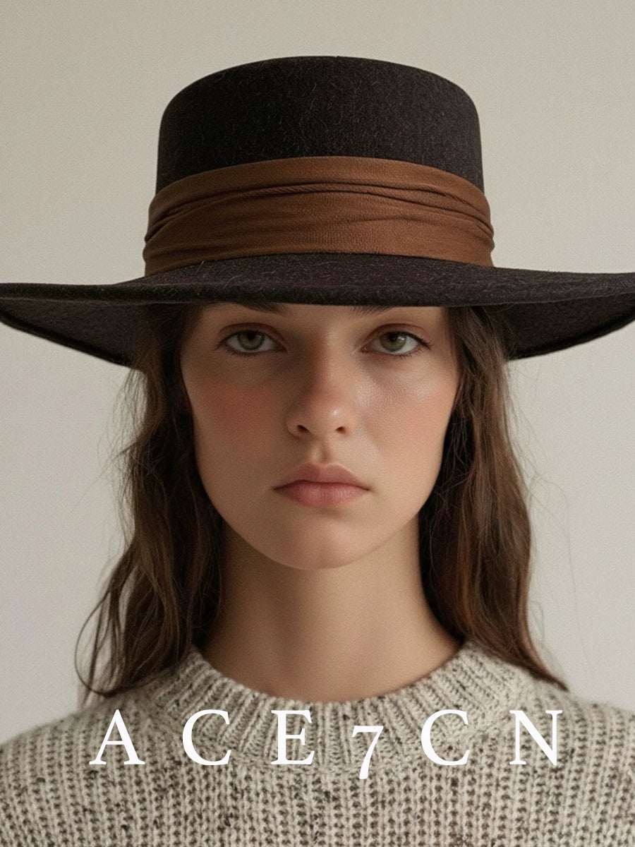 Flat-Top Wool Boater — ACE7CN