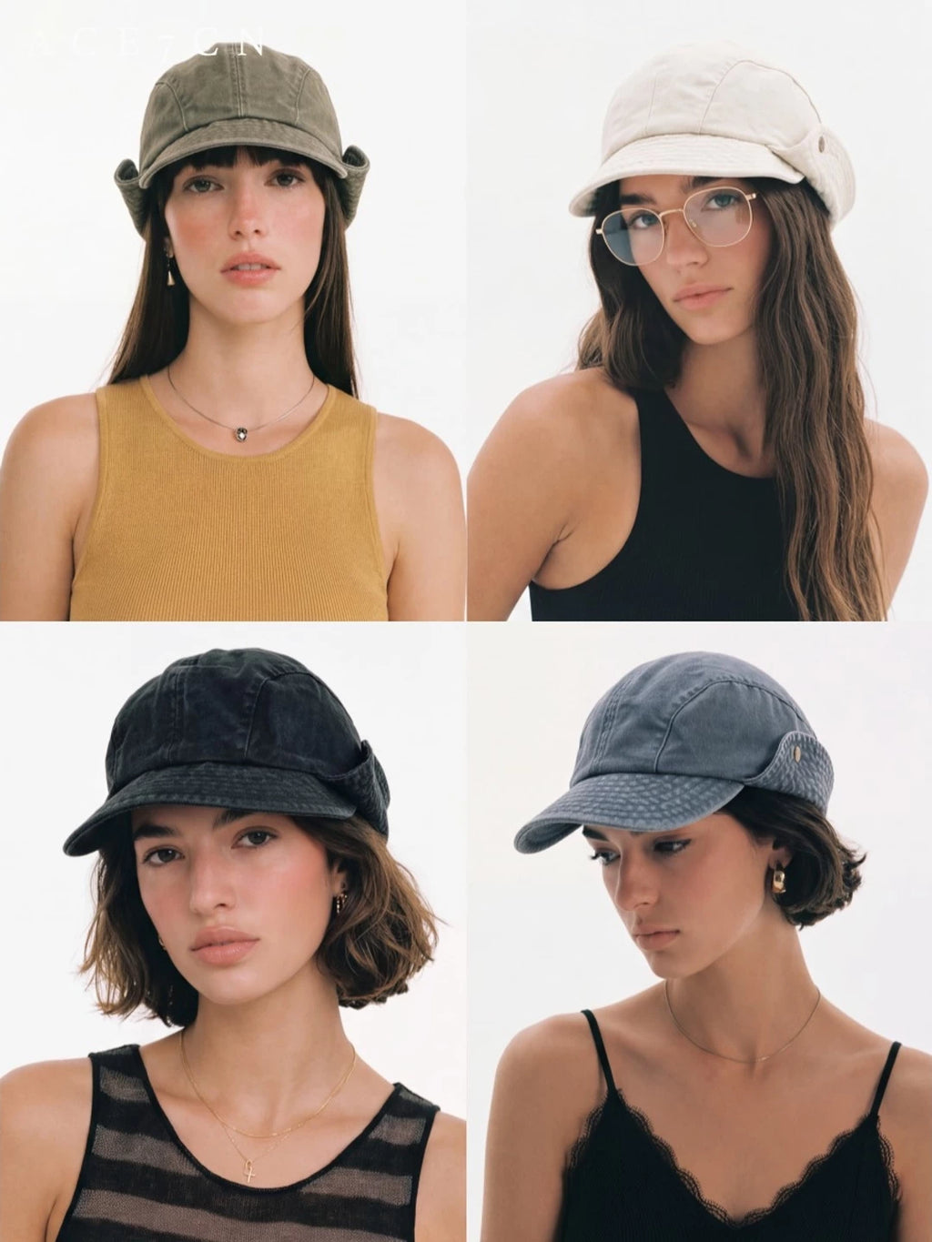 Sand-Washed Ear-Flap Riding Cap — ACE7CN