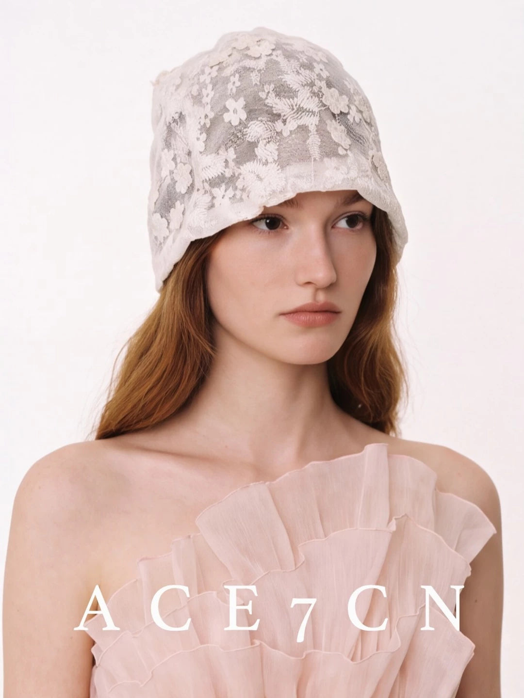 Floral Crochet Lace Head Scarf Hat — ACE7CN