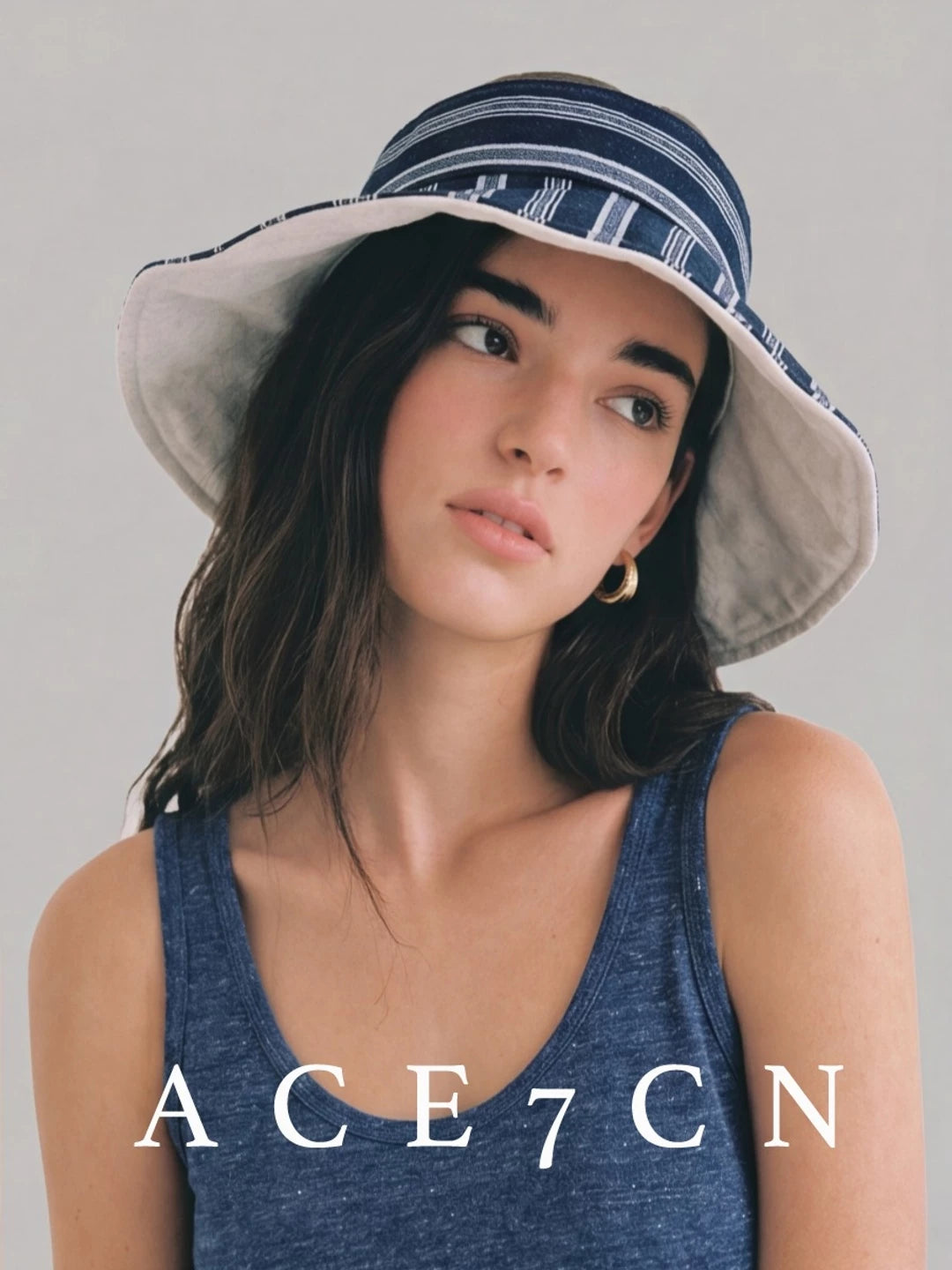 Striped Roll-Brim Visor — ACE7CN