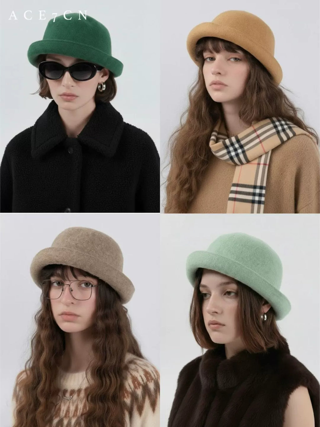 Candy-Tone Roll-Brim Wool-Blend Fedora — ACE7CN