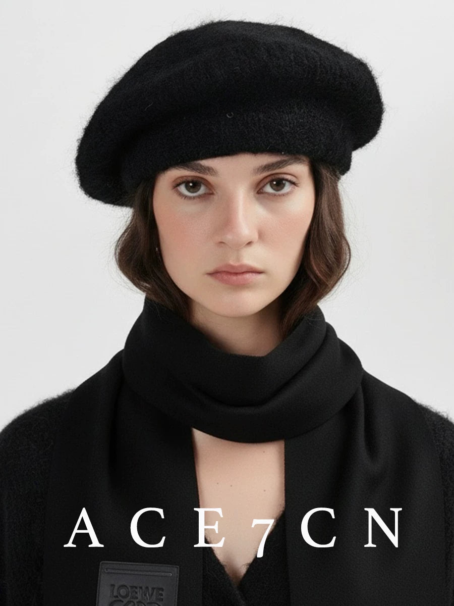 Slouchy Knit Wool Beret — ACE7CN