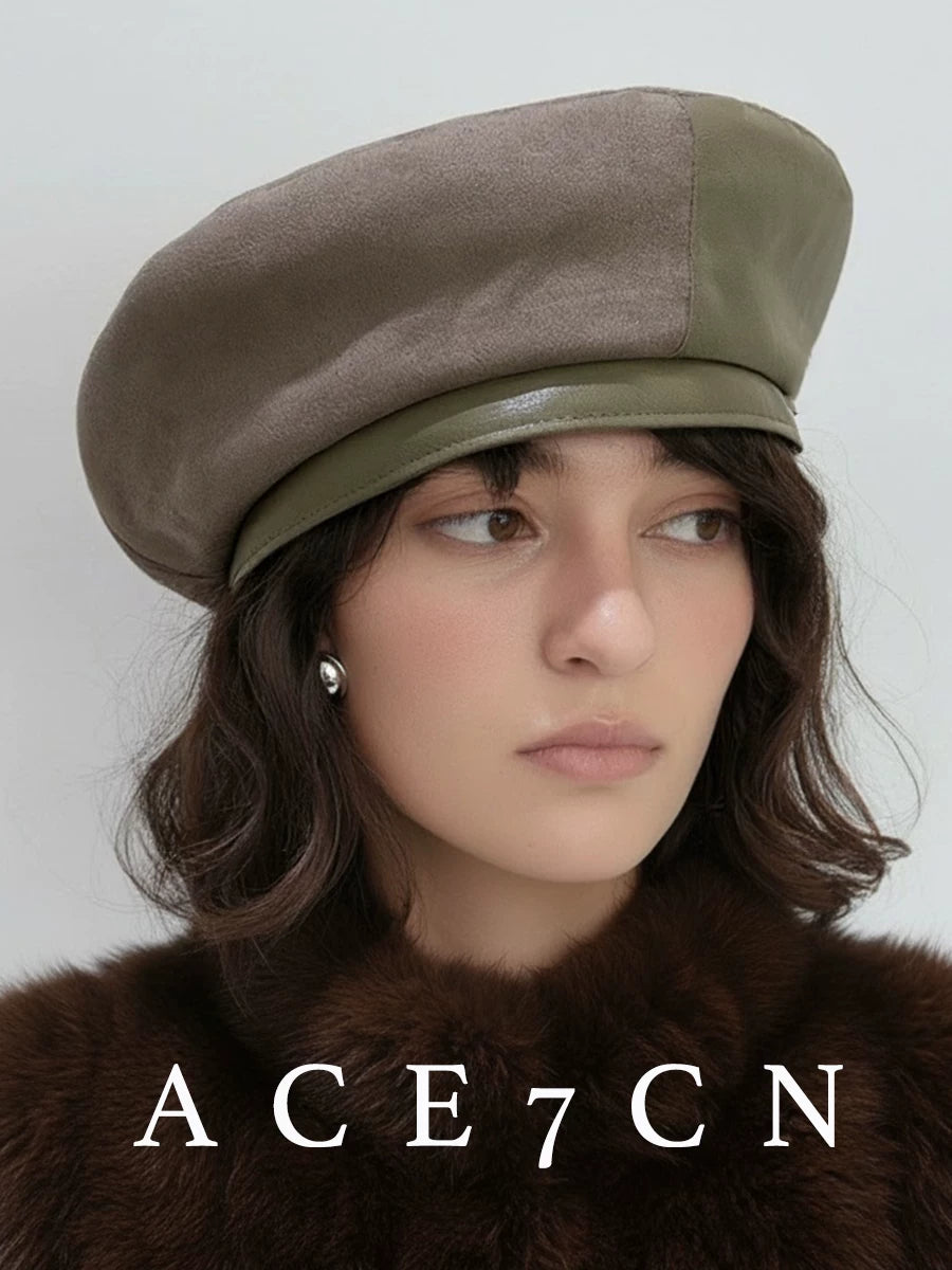 Two-Tone Suede Painter Beret — ACE7CN