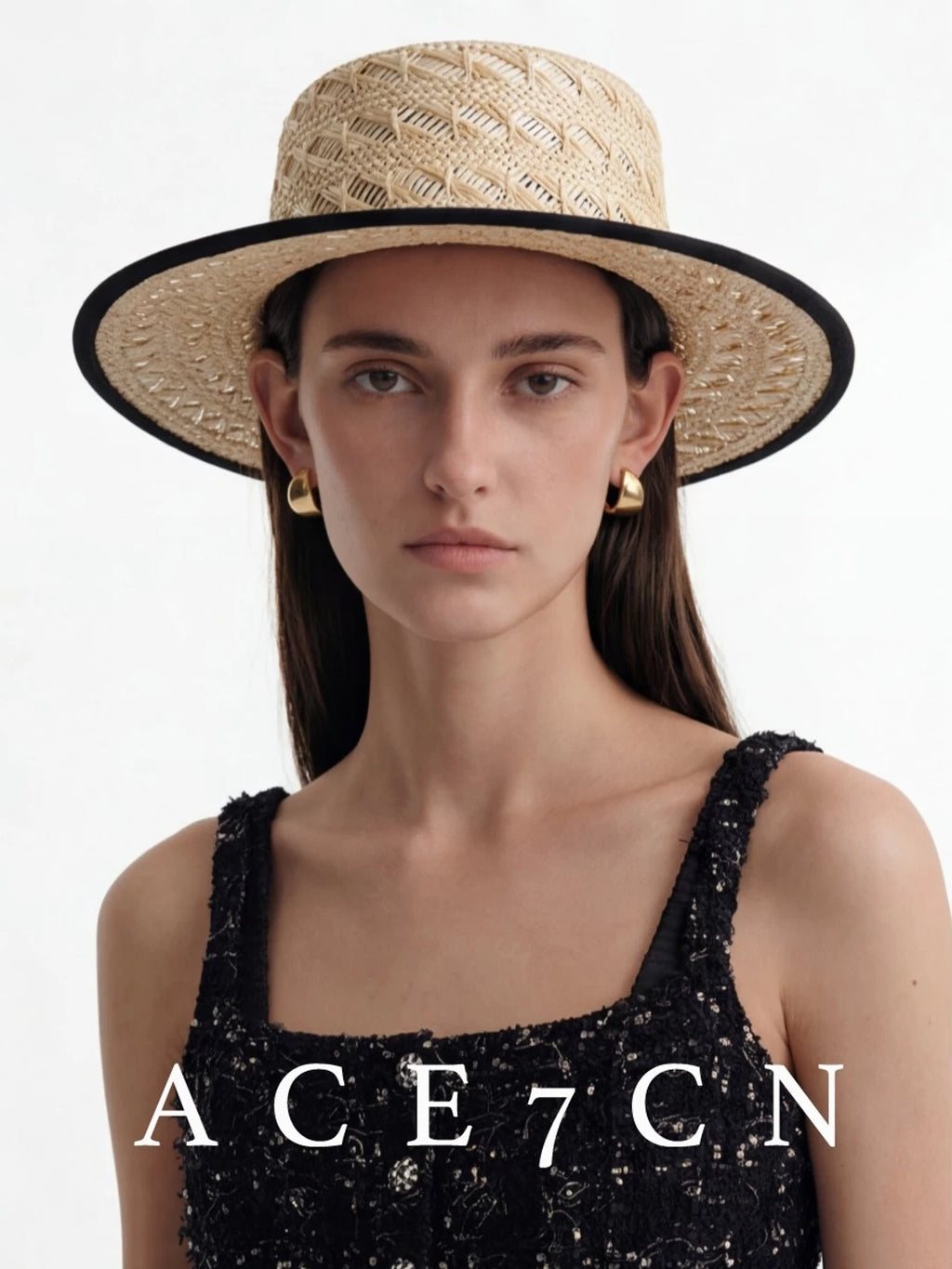 Hand-Woven Multicolor Straw Panama Hat — ACE7CN