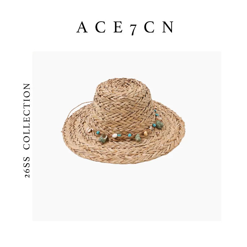 Conch-Bead Straw Fedora — ACE7CN