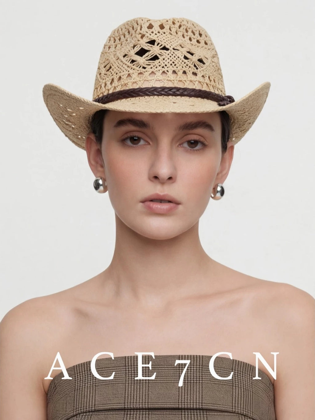 Openwork Straw Panama Hat — ACE7CN