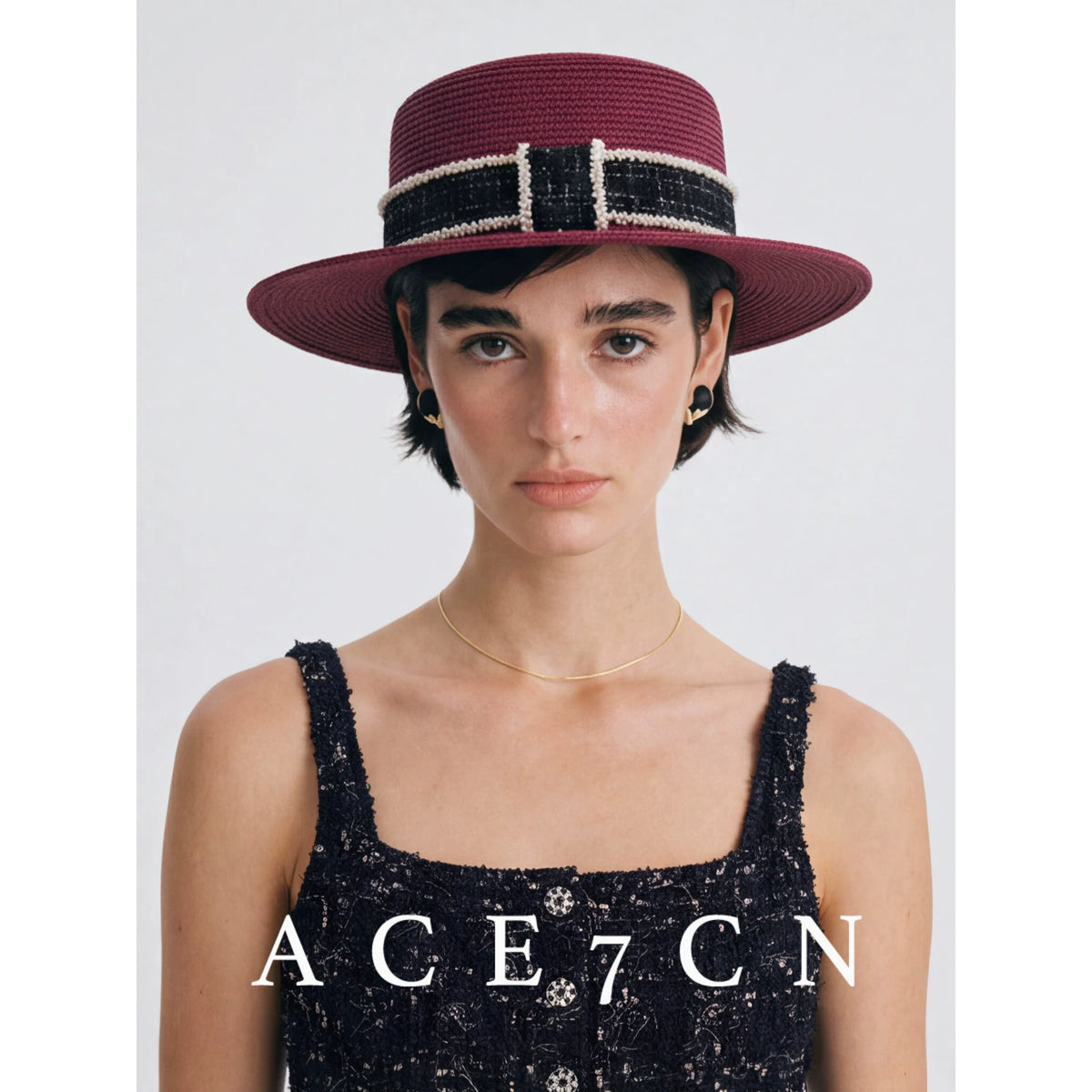 Fine Paper-Straw Wide-Brim Fedora — ACE7CN
