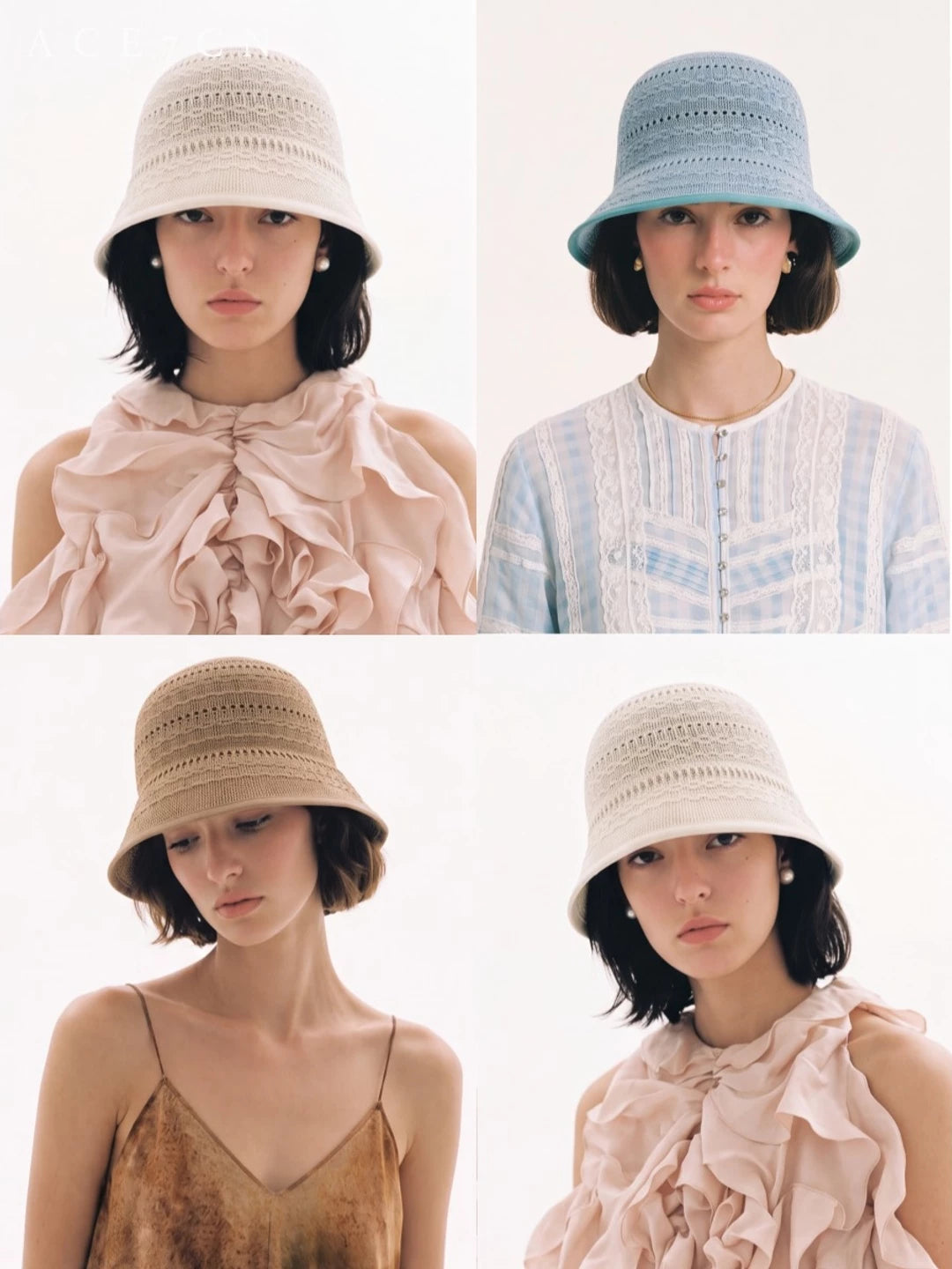 Foldable Openwork Crochet Bucket Hat — ACE7CN