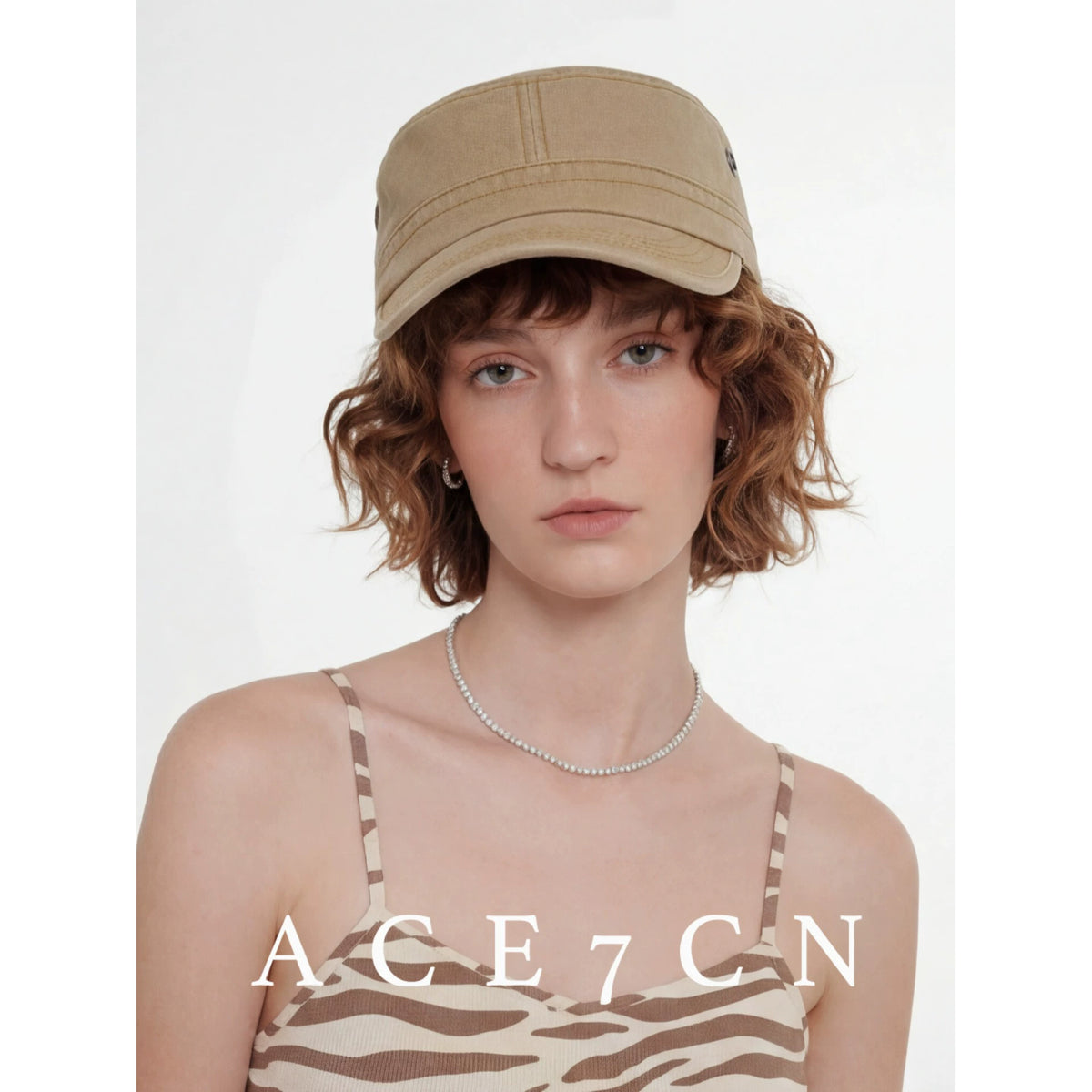 Distressed Denim Flat-Brim Baseball Cap — ACE7CN