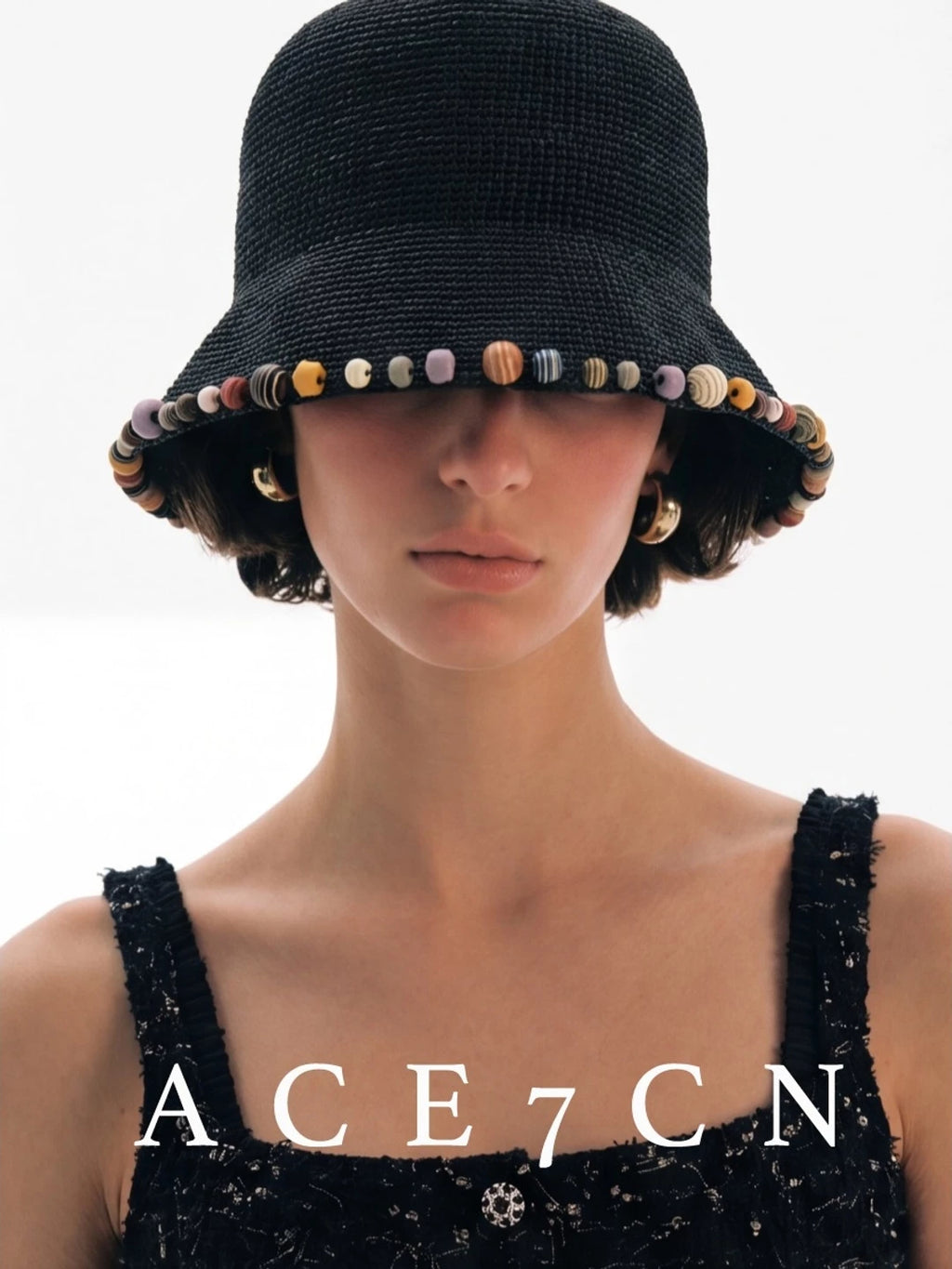 Gemstone-Trim Bucket Hat — ACE7CN