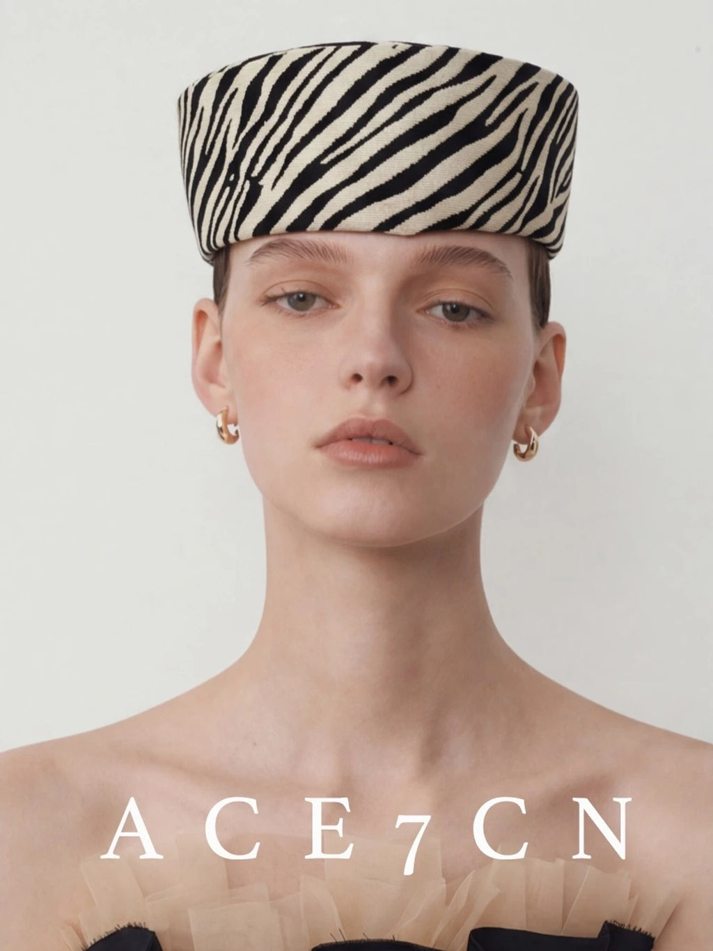 Zebra-Print Pillbox Hat — ACE7CN