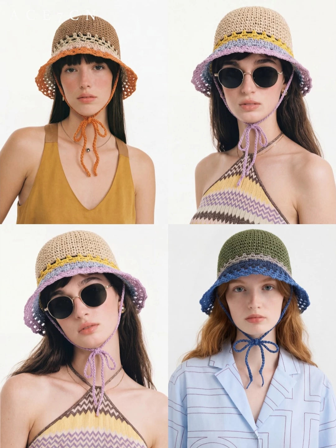Rainbow Hand-Crochet Bucket Hat — ACE7CN