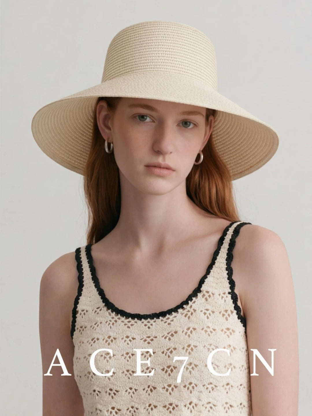 Wide-Brim Straw Sun Hat — ACE7CN