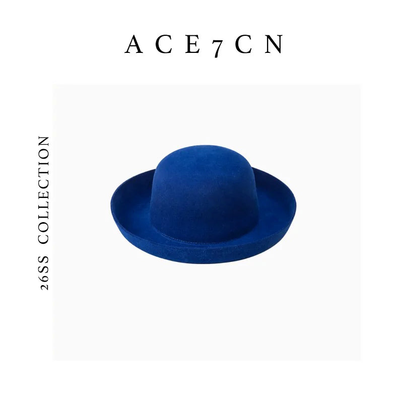 Roll-Brim Wool Bowler Hat — ACE7CN