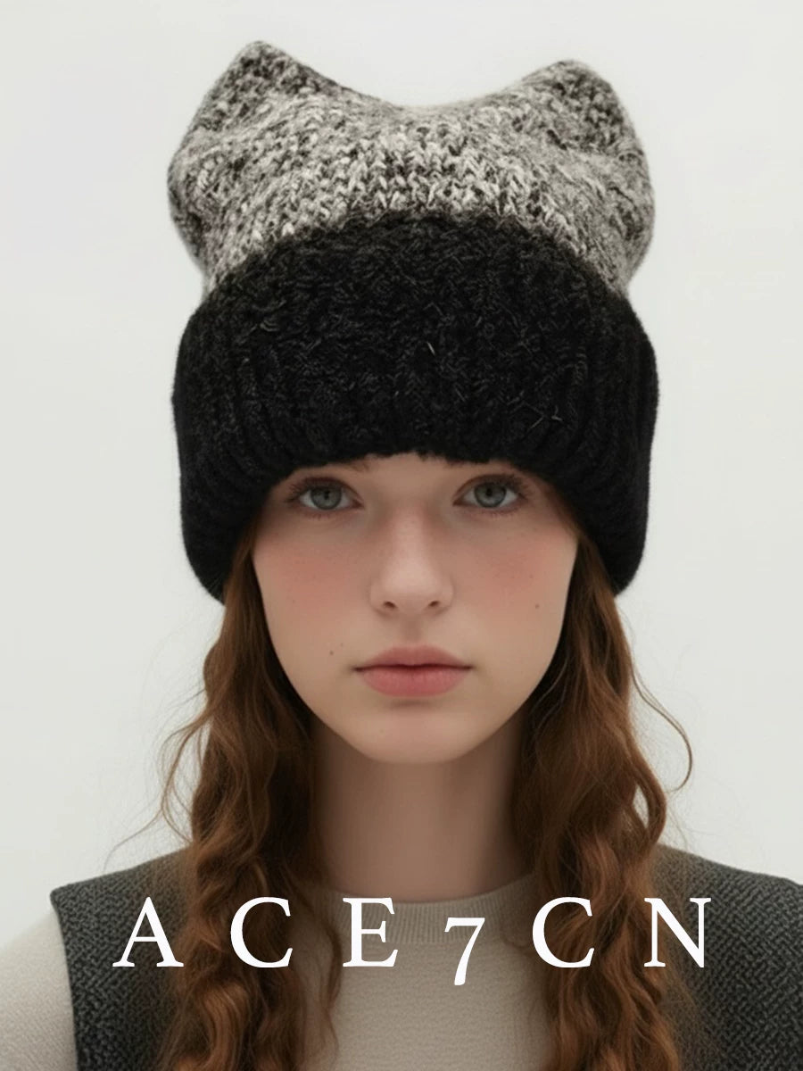 Fluffy Cat-Ear Ear-Flap Beanie — ACE7CN