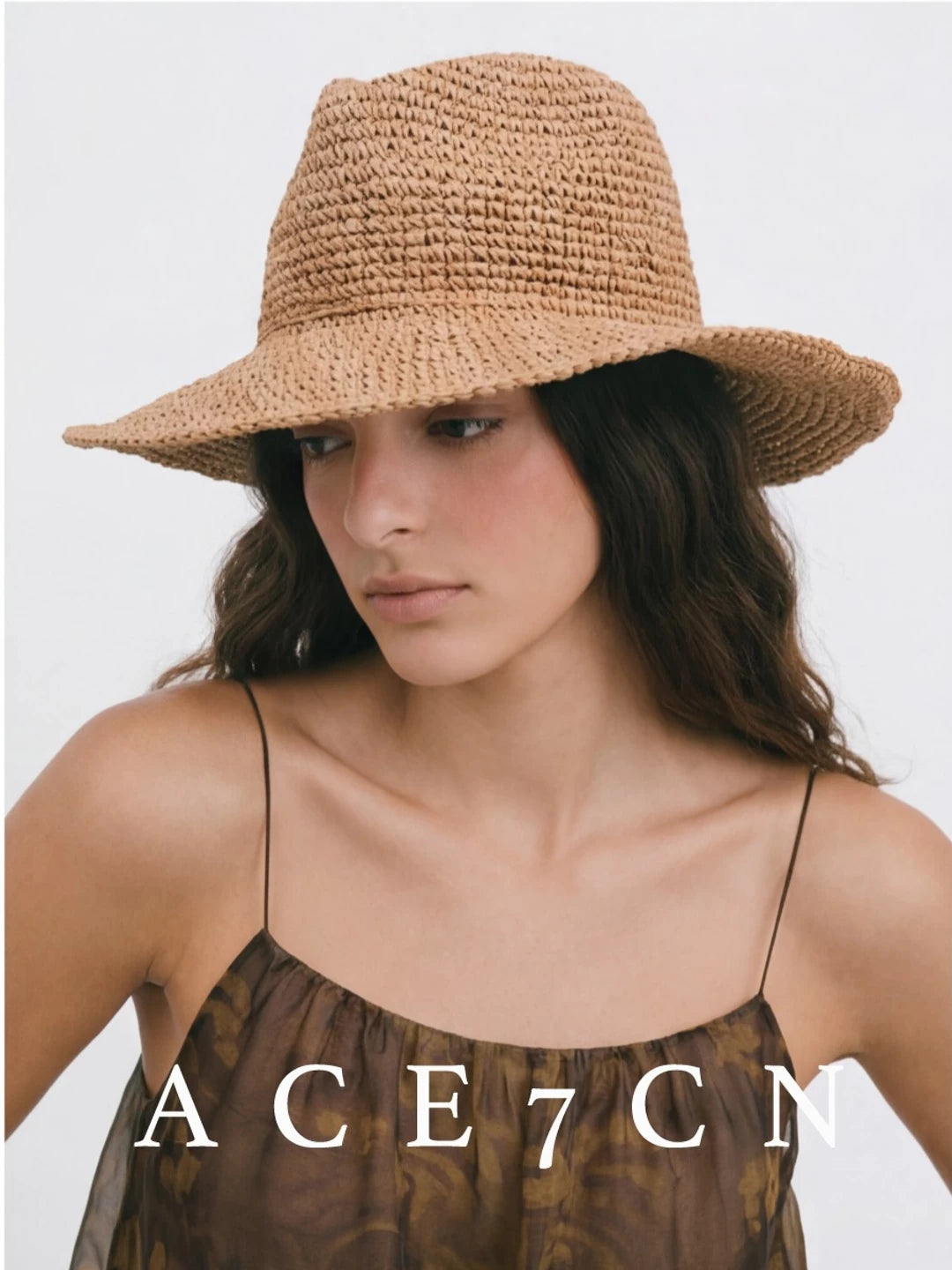 Wide-Brim Soft Straw Western Hat — ACE7CN