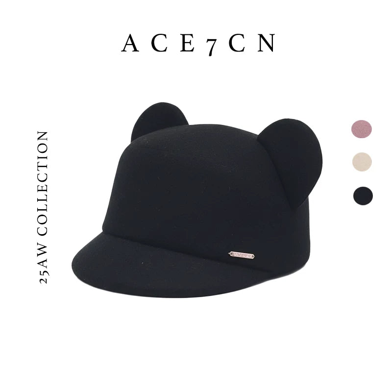 Mouse-Ear Wool-Felt Equestrian Cap — ACE7CN