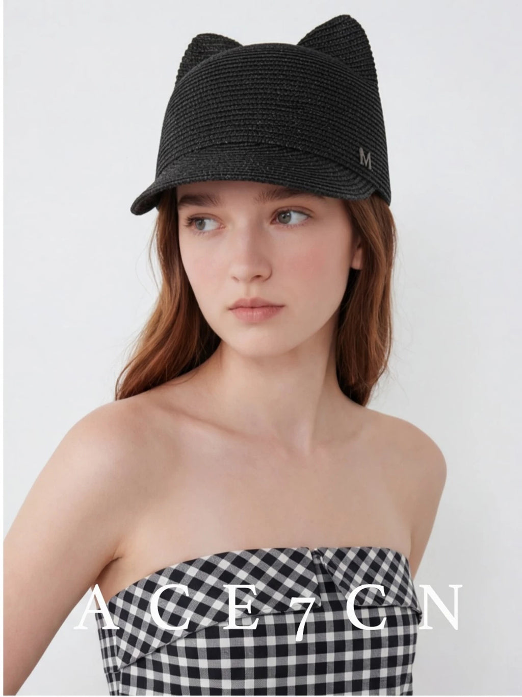 Cat-Ear Straw Equestrian Cap — ACE7CN