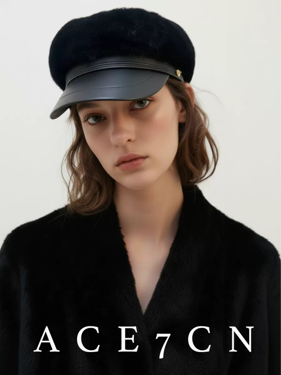 Faux-Mink Equestrian Cap — ACE7CN