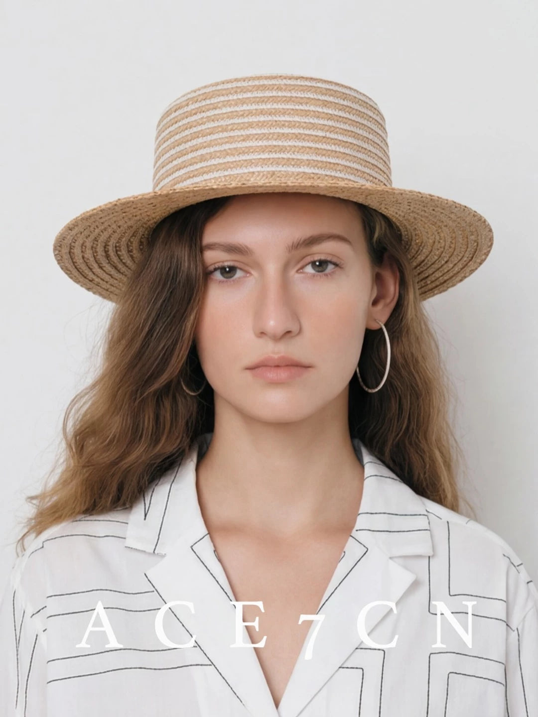 Striped Raffia Sun Hat — ACE7CN