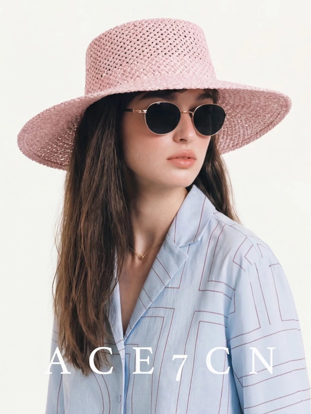 Blush-Dyed Straw Fedora — ACE7CN