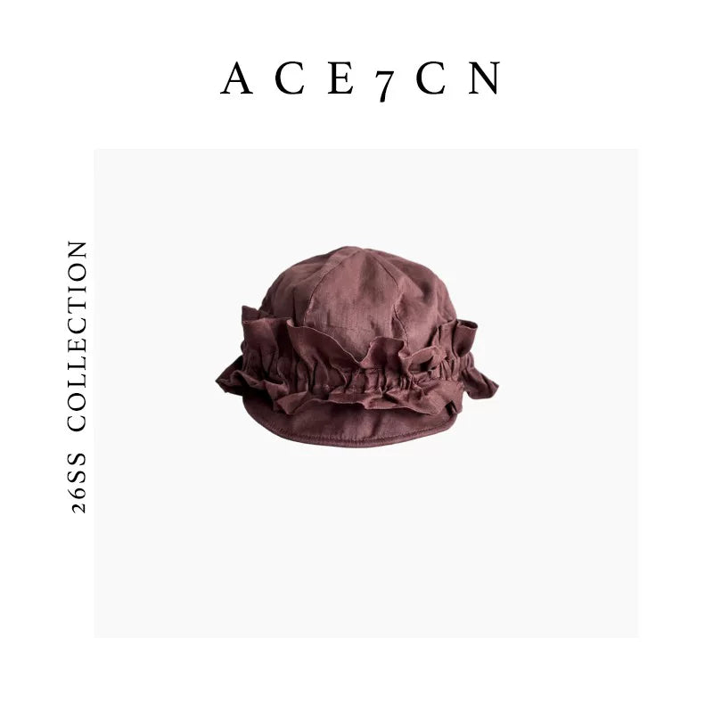 Pinched-Flower Ramie Equestrian Cap — ACE7CN