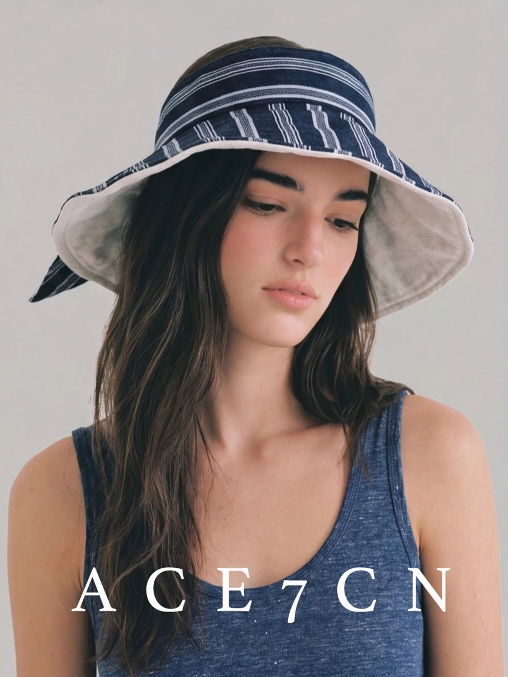 Striped Roll-Brim Visor — ACE7CN