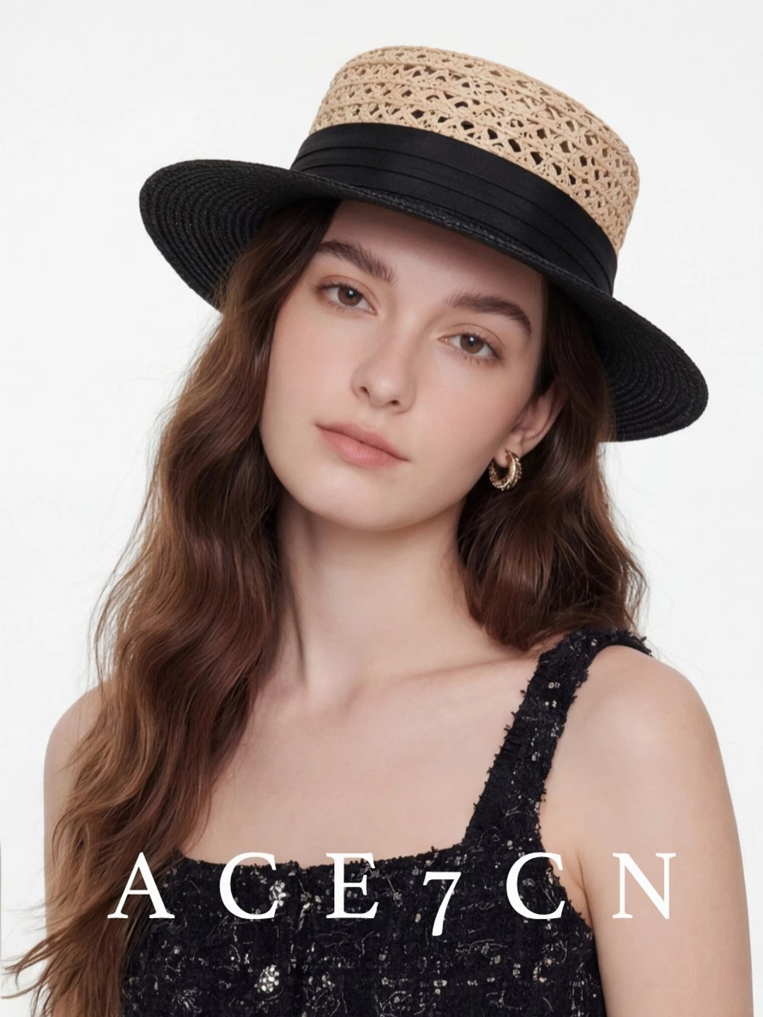 Openwork Silk-Raffia Flat-Brim Fedora — ACE7CN