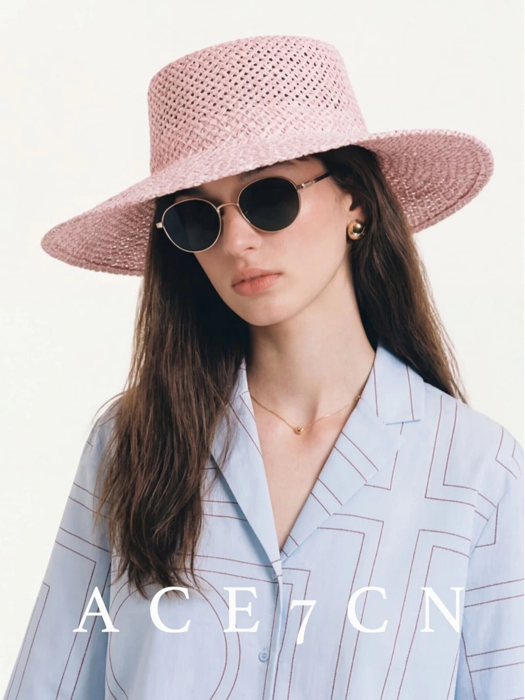 Blush-Dyed Straw Fedora — ACE7CN