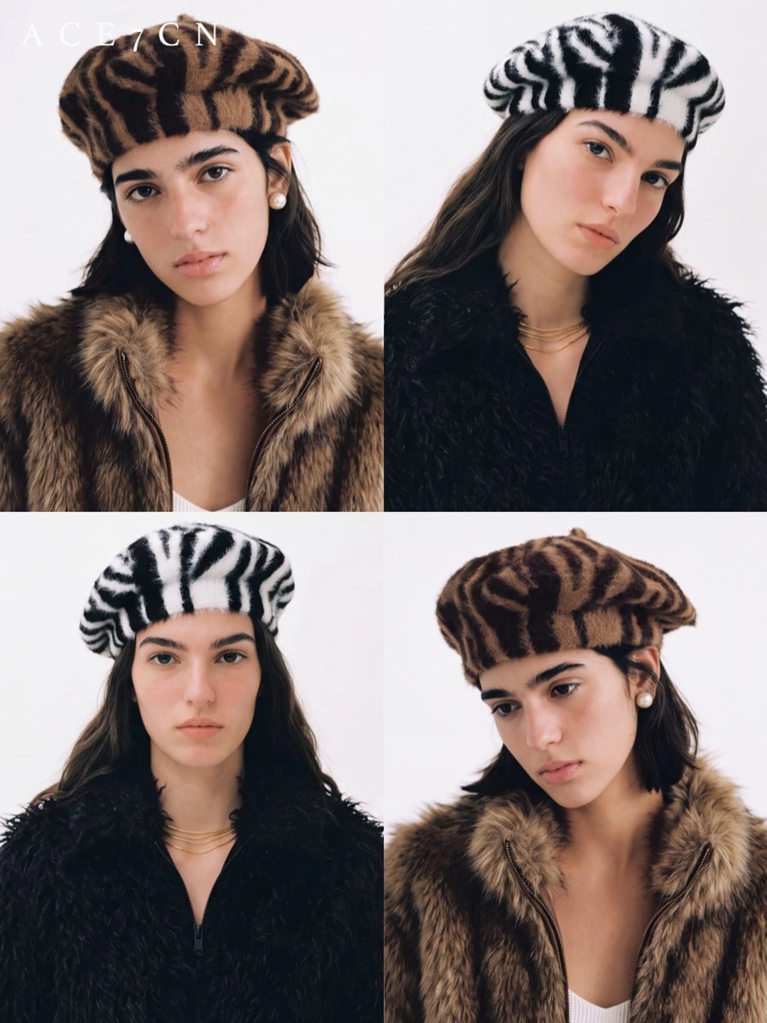 Zebra-Stripe Beret — ACE7CN