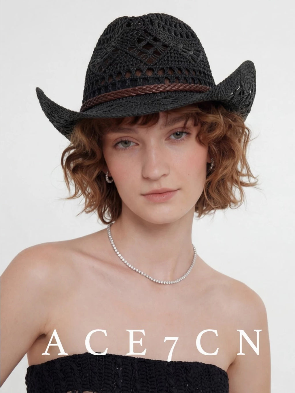 Openwork Straw Panama Hat — ACE7CN