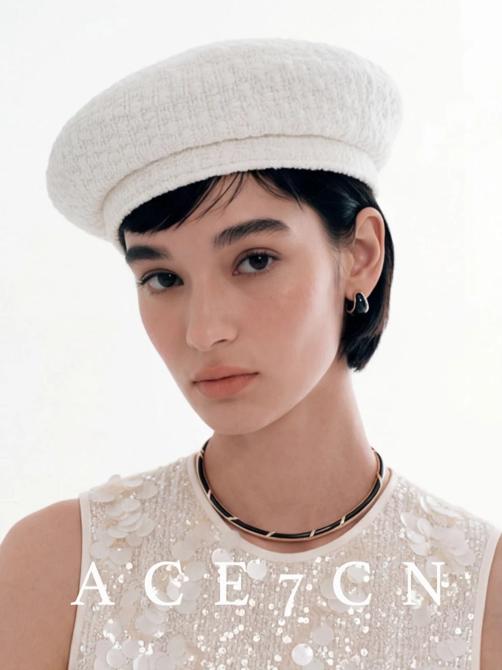 Petite Tweed Painter Beret — ACE7CN