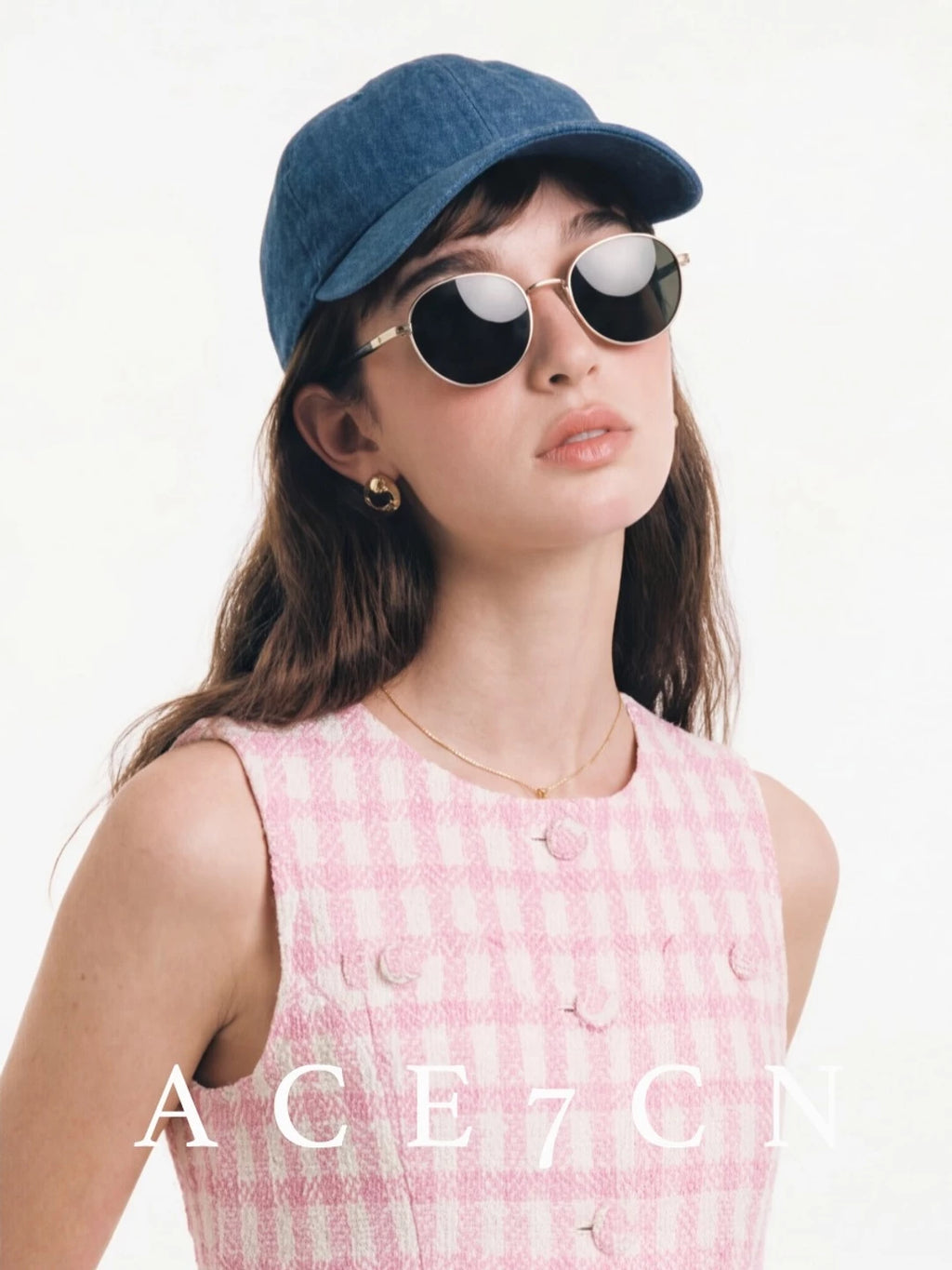 Denim-Linen Equestrian Cap — ACE7CN