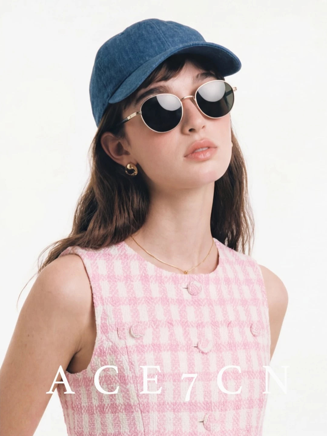 Denim-Linen Equestrian Cap — ACE7CN