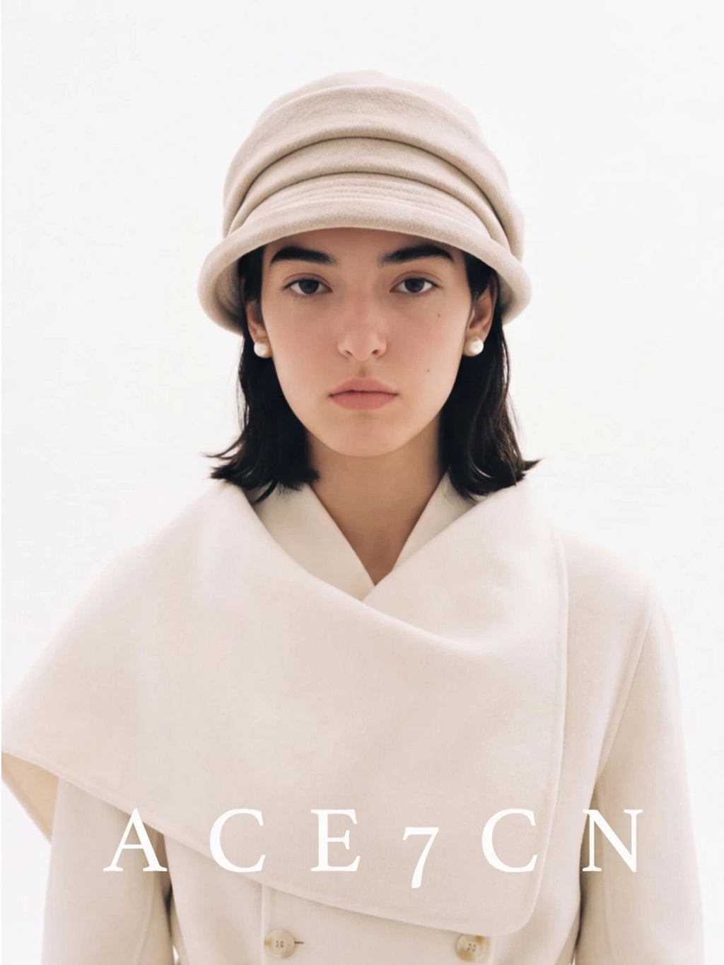 Pinched-Pleat Roll-Brim Bucket Hat — ACE7CN