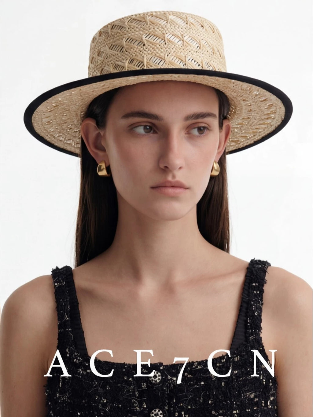 Hand-Woven Multicolor Straw Panama Hat — ACE7CN