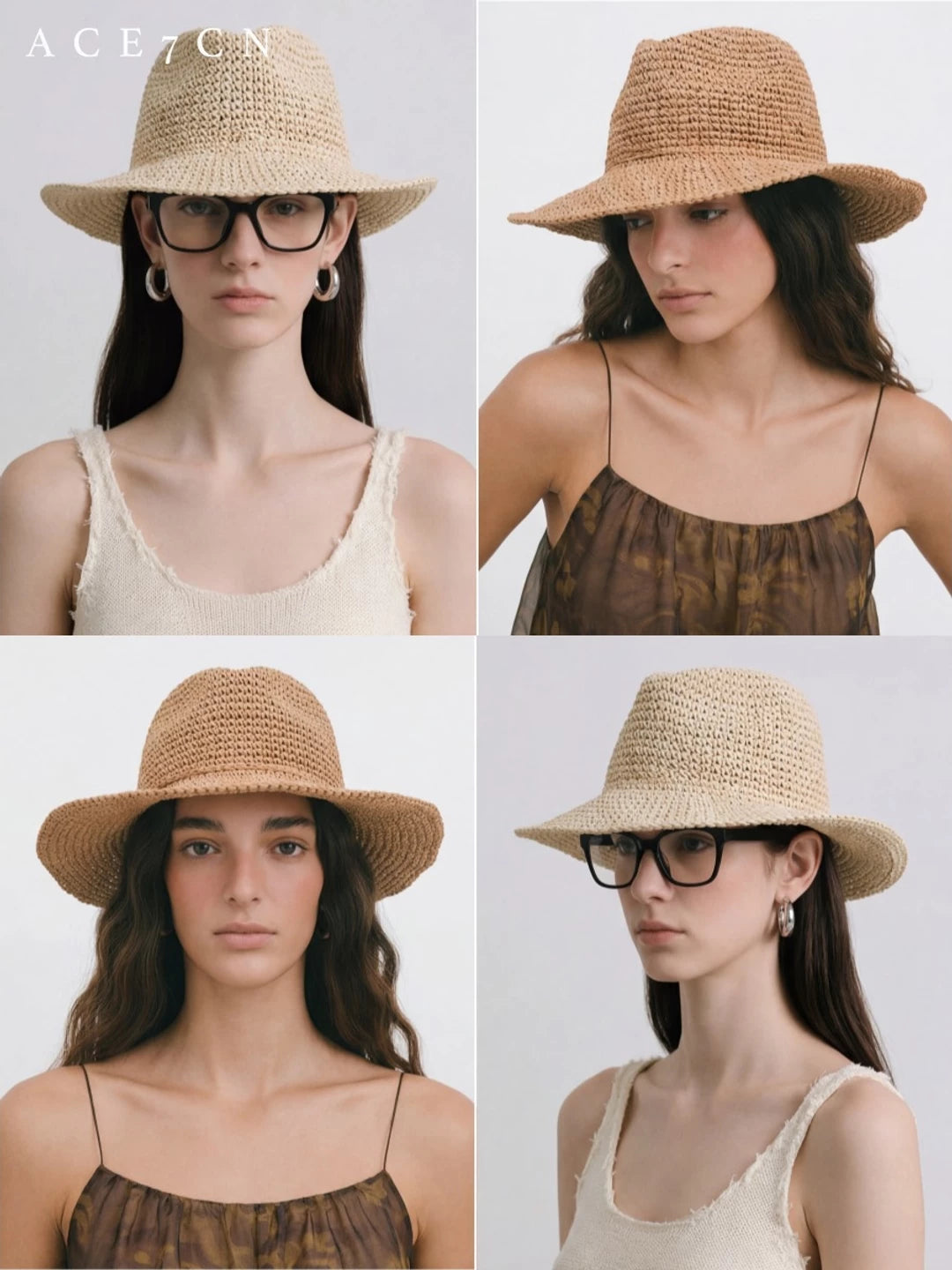Wide-Brim Soft Straw Western Hat — ACE7CN