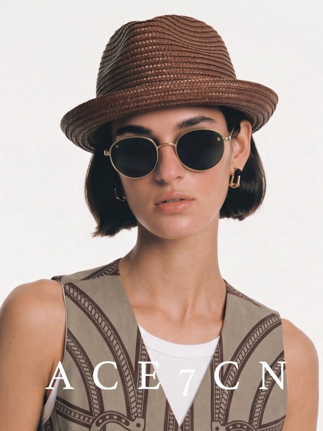 Short-Brim Raffia Fedora — ACE7CN